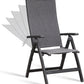 Folding Chair, Indoor & Outdoor Balcony, Patio Porch, Garden Lawn, Pool, for Comfortable Black Foldable Chairs, Portable Cozy Recliner, Metal Frame, Heavy Duty Durable