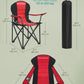 SONGMICS Folding Camping Chair, with Comfortable Sponge Seat, Cup Holder, Heavy Duty Structure, Max Load Capacity 551 lb, Outdoor Picnic Chair, Red and Black UGCB06BK