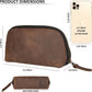 Leather Tech Pouch for Cables Chargers Phone | Tech Bag | Zipper Travel Accessory Pouch | Electronic Organizer Case Travel Bag (Vintage Dark Brown)