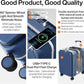 mixi Carry On Luggage with Cup Phone Holder and Charger Hard Shell Suitcases with Spinner Wheels,20 Inch Sapphire Blue