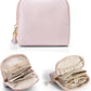 Vlando Small Jewelry Travel Case,Jewelry Pouch Bags with Zipper,Velvet Jewelry Organizer Storage Bag for Bracelet Rings Earring Travel Essentials Gifts for Women Girl-Pink