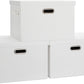 Large 17" 36 Quart Collapsible Stackable Storage Bins with Lids, 3 Packs White Linen Fabric Closet Boxes with Lids, Storage Cube Baskets Container Organizers for Bedroom Office(17 x12 x11)