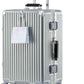 HotWay Carry On Luggage with Leather Handle, PC Zipperless Suitcase with Spinner Wheels and TSA Locks, 22x14x9 Airline Approved Luggage for Travel, Silver, 20 Inch