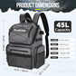 PLUSINNO Cooler Fishing Backpack with Rod Holders 45L Large Water-resistant Fishing Tackle bag Store Fishing Gear Fishing Gifts for Men Father, Sport Bags