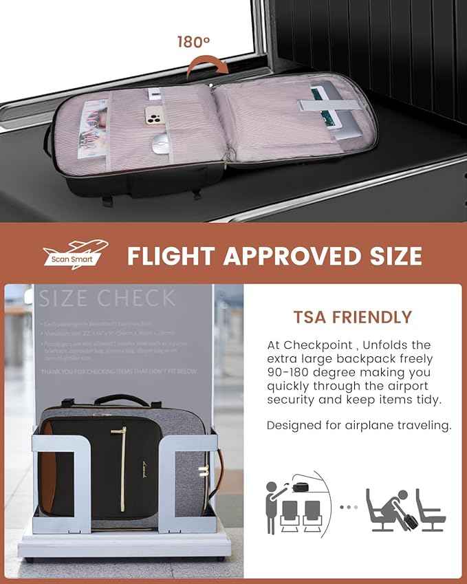 LOVEVOOK 50L Travel Backpack for Women & Men, Airline Approved Carry On Luggage with 3 Packing Cubes, TSA Overnight Bags, Waterproof Personal Item Bag, Weekender Essentials Backpacks fits 17" Laptop