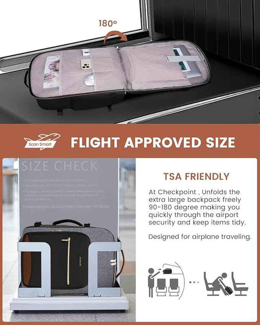 LOVEVOOK 50L Travel Backpack for Women & Men, Airline Approved Carry On Luggage with 3 Packing Cubes, TSA Overnight Bags, Waterproof Personal Item Bag, Weekender Essentials Backpacks fits 17" Laptop