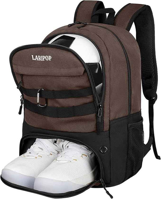 LARIPOP Soccer Backpack Soccer Bag with Ball Holder & Shoe Compartment Youth Sports Equipment Training Bag