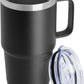 HASLE OUTFITTERS 20oz Tumbler with Lid, Stainless Steel Tumbler with Handle, Metal Insulated Travel Coffee Mug with Handle, Double Wall Vacuum Spill Proof Tumbler Cup, Black 1 Pack