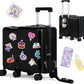 Kids Ride-On Luggage, 20" Hardshell Carry-On Suitcase with 6 Spinner Wheels, Foldable Pedal, Hidden Cup Holder & Combination Lock for Toddlers & Children (Black, 20-inch)