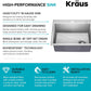 KRAUS Fairlane 25-inch Drop In/Top Mount Single Bowl 18-Gauge Stainless Steel Kitchen Sink, KHT641-25