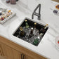 18 Black Granite Composite Bar Sink 18x18 Single Bowl Granite Composite Undermount Small Kitchen Sink Small Wet Bar Sinks with Workstation Quartz Natural Stone