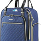 EMPSIGN Underseat Carry On Wheeled - 16" Carry on Bag with Wheels Multi-functional Lightweight Rolling Bag Overnight Weekender Small Suitcase for Women Men Travel Business, Haze Blue-Gold Zipper