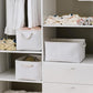 TheWarmHome Storage Basket for Gifts Empty - Large 3 Pack 15.7x11.8x8.2 inch Storage Basket for Organizing with Handles, Canves Storage Bins for Organizer Closet Toy Cubes Gift (White)