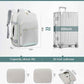LOVEVOOK Travel Backpack for Women & Men 40L,Airline Approved Carry On Backpack Travel Essentials,TSA Carry on Luggage,Waterproof Personal Item Travel Bag,Suitcase with 3 Cubes,Light grey-Mint green