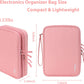 DDgro Charge Organizer Case Bag, Electronics Travel Pouch for Cable & Cords, Tech Accessories (Large, Pink)