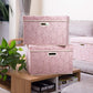 PRANDOM Larger Collapsible Storage Cubes with Lids Fabric Decorative Storage Bins Boxes Organizer Containers Baskets with Cover Handles for Bedroom Closet Living Room 17.7x11.8x11.8 Inch 3 Pack