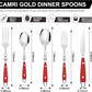 20-Piece Silverware Set for 4, High-end Everyday Flatware Set, Red Handles Cutlery Set, Retro Stainless Steel Forks and Spoons, Mirror Finished Utensil for Home Restaurant, Dishwasher Safe