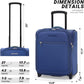 Verage Under Seat Luggage with Wheels, Softside Expanable Small Suitcase Carry On Luggage Bags for Airlines Airplanes Short Trip Men Women (Navy, 16-Inch Rolling Underseat)