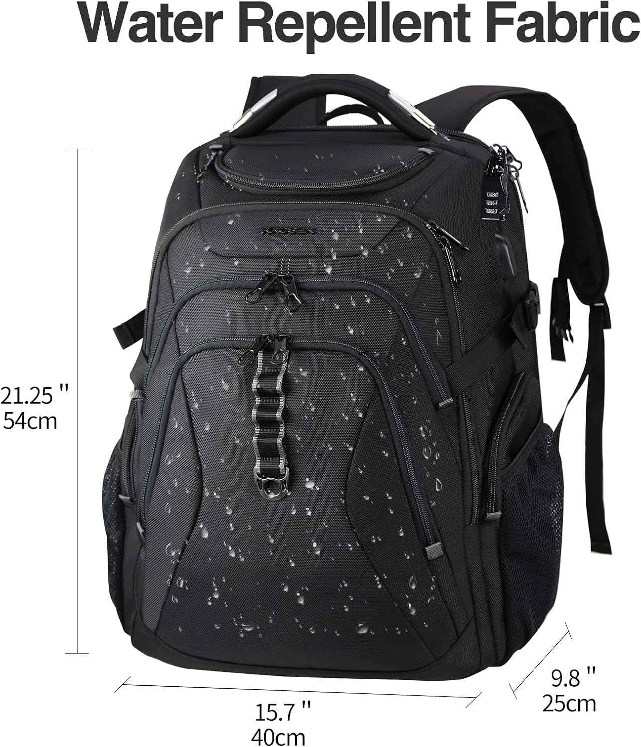 KROSER Travel Laptop Backpack 18.4 Inch XXXL Gaming Backpack with Hard Shell Saferoom RFID Pockets Water-Repellent Business College Daypack Stylish Laptop Bag for Men/Women-Black - Roamly