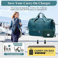 Extra Large Travel Duffle Bag,Carry on Overnight Bag with Shoes Compartment,Weekender Bags for Women for Travel Business Trips Sport Hospital,3 Pcs Set,Peacock Blue