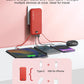 Portable Charger Power Bank, 12000mAh 22.5W USB C Charger Fast Charging with Built-in Cables & Wall Plug, 5-in-1 Battery Pack with LED Display, Ultimate Travel Essential for iPhone, iPad, Samsung Red