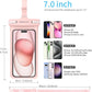 wellhouse Waterproof Phone Pouch, Waterproof Phone Case for iPhone 16 15 14 13 12 Pro Max XS Samsung, IPX8 3D Cellphone Dry Bag Beach Essentials (2 Pack -Pink & White7.0, 7 inch)