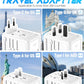 Universal Travel Adapter with 5 USB Ports (3 USB C) & Multi AC Outlet, International Power Plug Adapter Worldwide Travel Wall Charger for Europe UK US AUS (Type C/G/A/I, White)