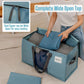 VENO 8 Pack Moving Bags, Comforter and Blanket Storage Bags for Closet, Moving Boxes, Boxes with Lids Alternative, College Dorm Packing Supplies, Foldable Heavy-Duty Tote (Shiny Light Blue, 8 Pack)