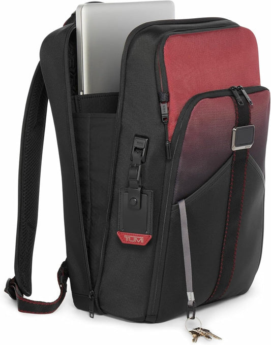 TUMI - Alpha Bravo Pro 17" Backpack - Expandable Travel and Commute Gaming and Tech Bag - Fits up to 17" Laptop - Red Ombre - Roamly