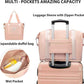 LONG VACATION 6 Piece Luggage Set Carry on Suitcase with ABS+PC hardshell, Spinner Wheels & YKK Zipper TSA Lock (PINK, 6 piece set)
