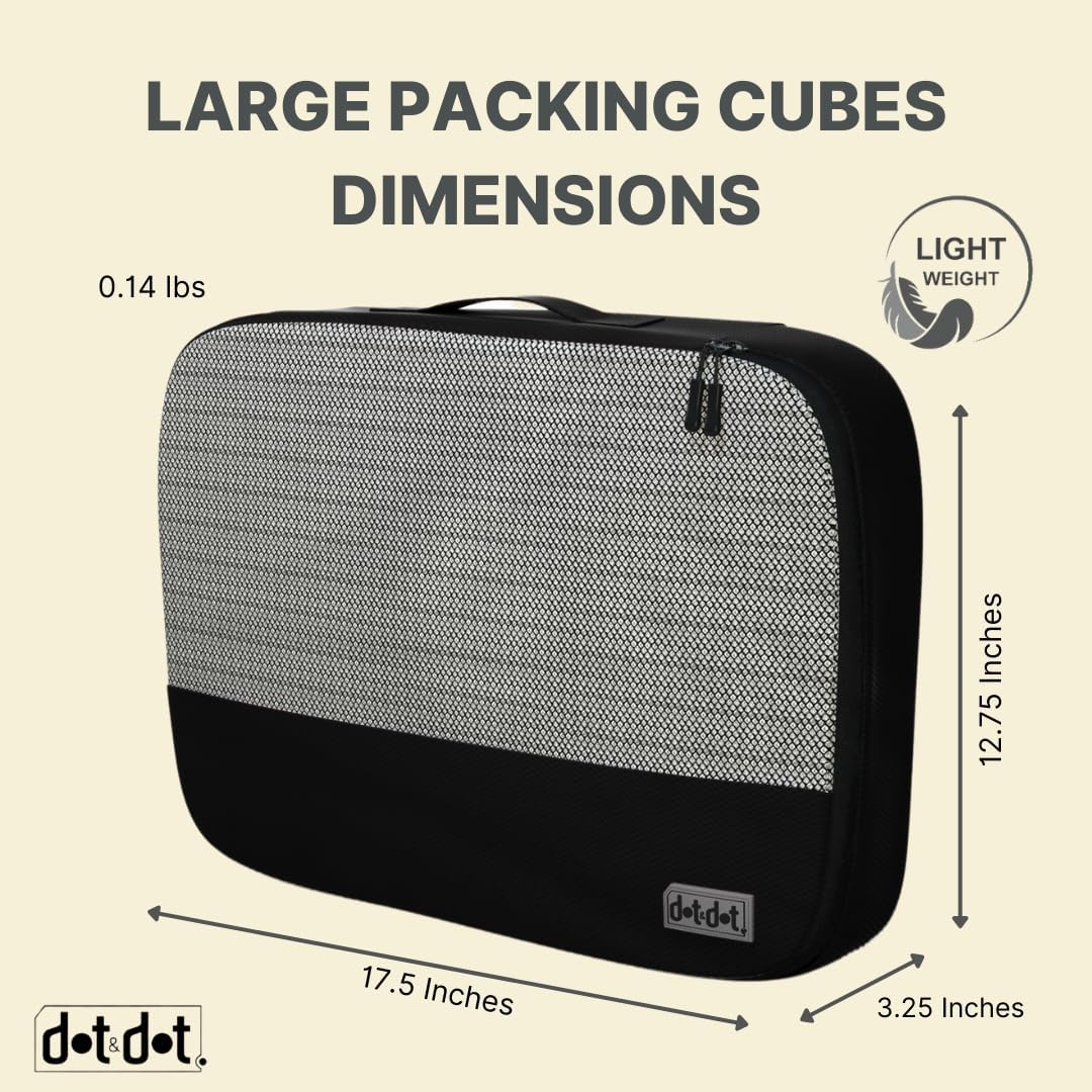 Large Packing Cubes for Travel - 5pc Large Size Travel Packing Cubes for Suitcases - Lightweight Luggage Organizer Bags - Roamly