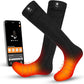 SNOW DEER Heated Socks for Men Women, App Controlled Left/Right Electric Ski Sock, 7.4V 2200mAh Rechargeable Battery 360°Fast Heating Toe Warmers for Skiing Hunting Motorcycle Walking Dogs