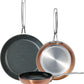 Nuwave 3-Piece 8”, 10”, 12” Forged Lightweight Frying Pan Set, G10 Healthy Duralon Blue Ceramic Ultra Non-Stick, Ergonomic Stay-Cool Handles, Induction-Ready & Works on All Cooktops