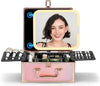 OMIRO Makeup Case, Makeup Bag with Light Up Mirror Set, Makeup Organizer Bag with Magnet Makeup Mirror for Women and Girls