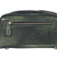 10" Premium Leather Toiletry Travel Pouch With Waterproof Lining | King-Size Handcrafted Vintage Dopp kit By Aaron Leather Goods (Seaweed Green) - Roamly