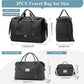Large Travel Duffle Bag,Carry on Overnight Bag with Shoes Compartment,Weekender Bags for Women for Travel Business Trips Sport Hospital,3 Pcs Set,Black