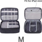 BUBM 3pcs Double Layer Electronic Organizer, Travel Gadgets Bag for Cables, External Flash Drive, Mouse, Memory Card, Power Bank and More, Compact and Multi-purpose, Black