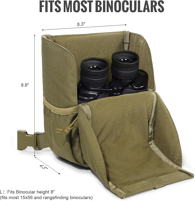 VISMIX Binocular Harness, Adjustable Binocular Harness Chest Pack with Rain Cover for Hunting Hiking Shooting