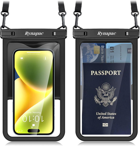 Waterproof Phone Pouch - 8.5in Waterproof Phone Case with Lanyard, IPX8 Cell Phone Dry Bag Beach Essentials for iPhone 16 15 14 Pro Max, Galaxy S25 S24 Ultra, 2 Pack