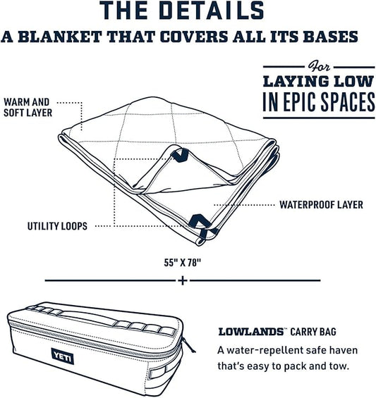 YETI Lowlands Blanket, Multi-Use Blanket with Travel Bag