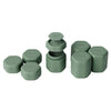 Cadence Travel Containers - Daily Routine Capsule Set - Magnetic Containers with Lids,4 Flex Mediums (1.32oz) & 3 Flex Smalls (0.56oz) - Shampoo, Conditioner, Body Wash, Pills, & More - Eucalyptus