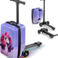 KIDDIETOTES Detachable 4-in-1 Scooter Luggage for Kids – Ride-On Suitcase with Removable Luggage Body, Adjustable Handlebar, Durable Deck & Brake, Carry-On Size – Travel & Play