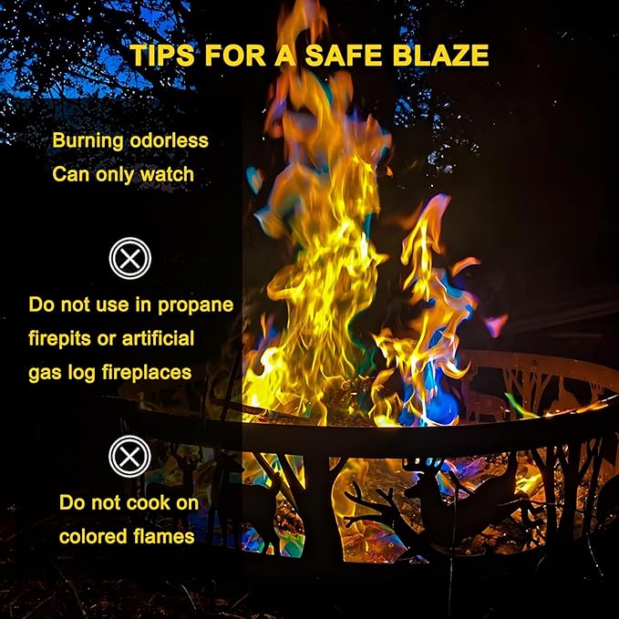 Magical Flames Fire Color Changing Packets for Fire Pit (7.05oz) - Flame Color Changer Packets for Campfires, Indoor/Outdoor Fireplace & Bonfires, Camping Essentials with Rainbow Magic Flames 1 Bottle