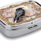 Metal 2 Compartment Pill Organizer Travel Friendly Portable Compact Pill Box Cute Pill Case to Hold Vitamins,Fish Oil,Supplements,Meds,Tablet for Purse,Pocket. (The Bird)