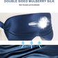 100% Mulberry Silk Sleep Mask, Ultra-Soft Light Blocking Eye Cover for Travel & Rest(NavyBlue)
