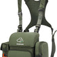 Binocular Harness Chest Pack, Bino Harness Bag with Rangefinder Pouch & Rain Cover, Molle System Multifunction Hunting Pack