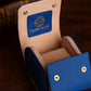 Genuine Napa Leather Watch Roll Travel Case for 3 Watches - Travel Watch Rolls and Leather Watch Display Cases with Velvet Interior - Watch Storage Organizer Men's (Blue - Single)