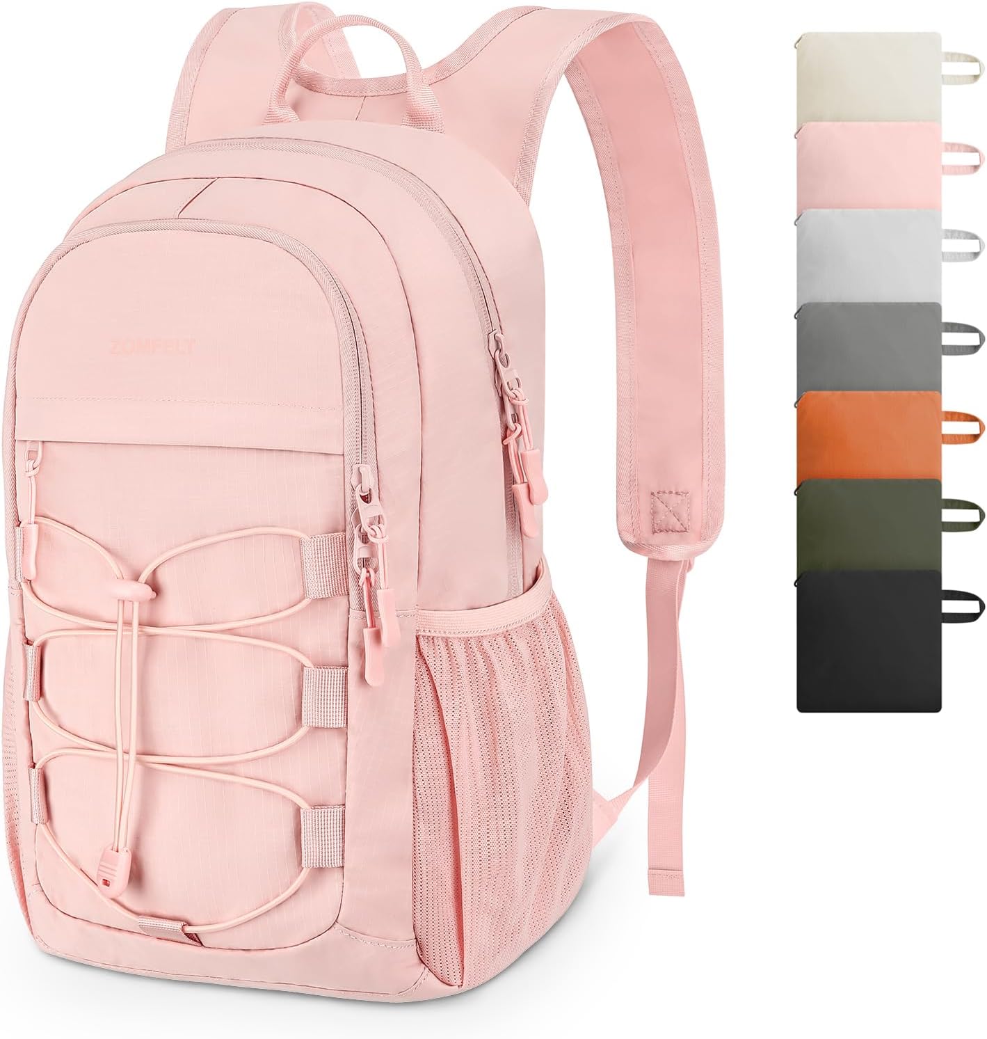 ZOMFELT Hiking Backpack for Women Men, 15L Lightweight Packable Backpack for Trip, Water Resistant Small Travel Backpacks, Foldable daypack for Hiking, Walking, Cycling, Camping, Pink - Roamly