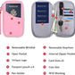 defway Passport Holder Travel Wallet - Family Passport Holder of 4, RFID Blocking Passport Wallet for Men Women, Travel Essentials for Flying (Pink)
