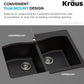 KRAUS Forteza 33-inch Drop In/Undermount 60/40 Double Bowl Granite Kitchen Sink in Grey, KGD-50GREY